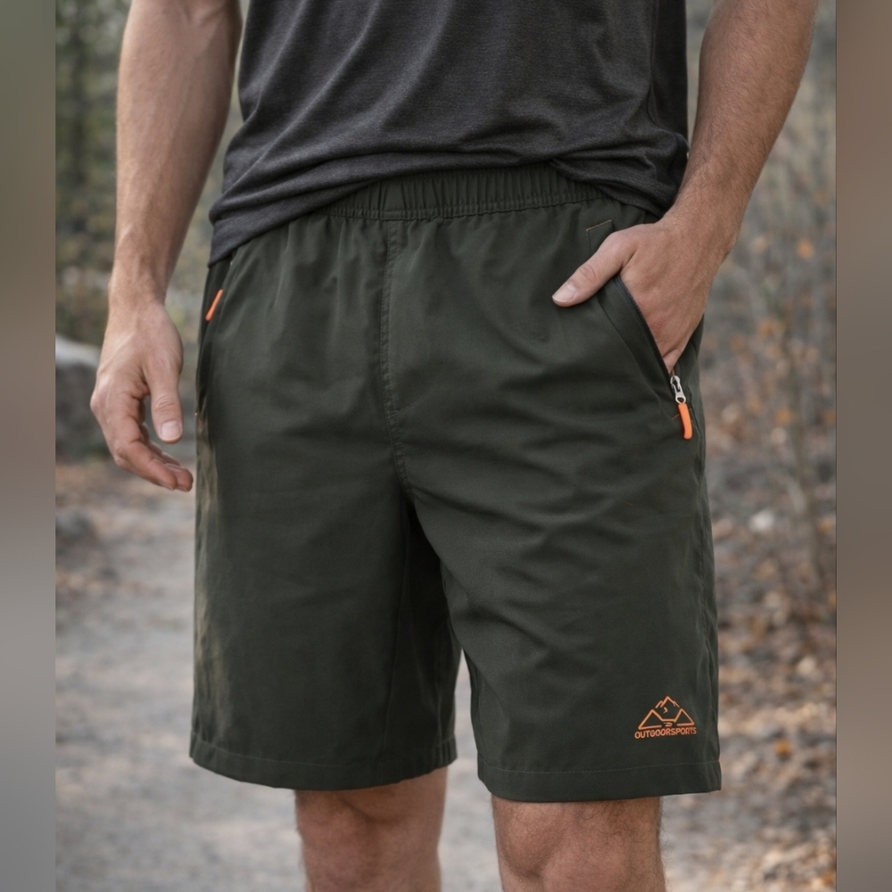 Outdoorsports Men’s XL Athletic Shorts Green Stretch Quick Dry Shorts